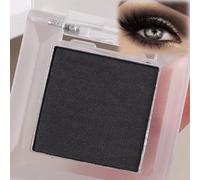 Black Single Eyeshadow, Pressed Powder in Square Clear-Lid Compact, 1-Pack | Hinged case, dark shade adds depth and definition, for smoky eye styles, evening makeup and everyday eye looks