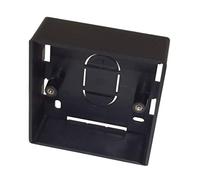 BLACK Single Gang BACKBOX 32mm Deep ABS Wall Mount Pattress Back Box 1 GANG (10)