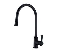 Black Single Lever Pull Out Traditional Monobloc Kitchen Mixer Tap - Enza Evelyn