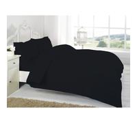 (Black, Single) Plain Dyed Duvet Cover Set With Pillowcase