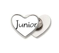 Black Single Words Junior Heart Metal Pin Brooch Clip Love