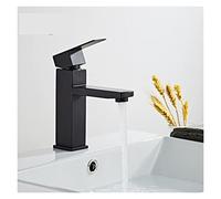 Black Sink Faucet, 304 Stainless Steel Mixer, Kitchen & Bathroom Tap, Short Design, Cold Water Only, Modern Lavatory Fixture, Durable and Stylish.