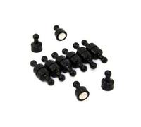 Black Skittle Magnet For Fridge, Office, Whiteboard, Noticeboard, Filing Cabinet - 12mm Dia X 21mm Tall - Pack Of 12