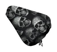 Black Skull Bike Seat Rain Cover Waterproof Dustproof Bikes Saddle Cushion Soft Bicycle Seat Pad Covers with Drawstring for Men Women