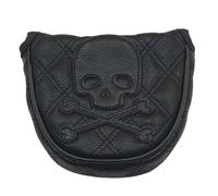 Black Skull Bones Design Golf Mallet Head Cover Skeleton Putter Club Heel Shaft Cover Magnetic Closure