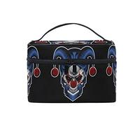 Black Skull Clown Artwork Cosmetic Bag Organizer Zipper Makeup Bags Pouch Toiletry Case for Girl Women