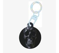 Black Skull Dog Tags for Pets,Round Acrylic Pet ID Tags,Perfect for Small to Large Dogs and Cats,Cute & Functional