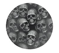 Black Skull Fridge Magnets for Home, Magnetic Refrigerator Sticker for Whiteboard, Circle Waterproof Fridge Magnet for Refrigerator, Locker, Car Garage, Office Decor 1 PCS