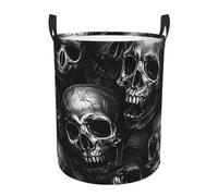 Black Skull Laundry Basket Hamper Kids Storage Basket Toy Organizer Bin For Bedroom, Bathroom, College Dorms, Boys And Girls