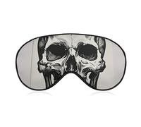 Black Skull Pattern Eye Mask for Women & Men, Breathable & Adjustable Eye Cover, Ultra Soft Sleep Mask, Lightweight Travel Blindfold for Airplane, Nap, Night Sleeping
