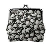 black skull print Coin Purse Small Change Purse Card Holder Coin Pouch Small Wallet for Women and Men, Black, One Size, Vintage
