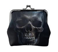 black skull print Small Pouch Kiss Lock Coin Purse for Women Coin Change Purse, Credit Card Wallet