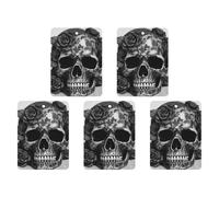 Black Skull Rose Car Air Freshener Hanging Incense Chips 5 Pack Automotive Scented Hanging Sheets for Car Home Auto Interior Decor Square,White-Style