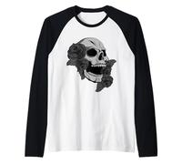 Black Skull Roses Dark Magic Viking Aesthetic Goth Gothic Raglan Baseball Tee
