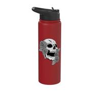 Black Skull Roses Dark Magic Viking Aesthetic Goth Gothic Stainless Steel Insulated Water Bottle