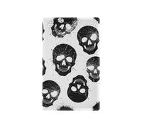 Black Skull White Blank Outlet Cover Plate, 4.50 x 2.76 Inches, PC Outlets Wall Plate for Unused Switches