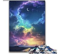 Black Sky with Rainbow Clouds Puzzles for Teenagers Teens 2000pc Puzzle, Art Interesting Stress Reduction Wishlist with Santa Claus for Age 14 (70x100cm)