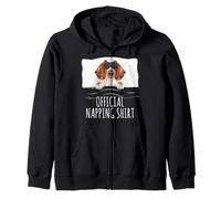 Black Sleep Mask Welsh Springer Spaniel Official Napping Zip Hoodie