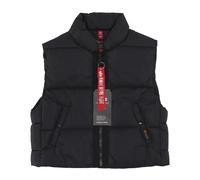 Black Sleeveless Puffer Vest Jacket, female, Alpha Industries, Waistcoats, Black, M, Jackets M