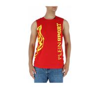 Black Sleeveless Round Neck Undershirt - male - Plein Sport - Training T-shirts & Tops - Red - S - Sport S