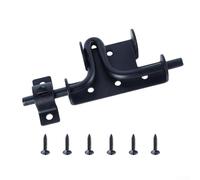 Black Slide Bolt Patio 158cm Heavy Duty Iron Bidirectional Structure for Wooden Fence Shed Barn Padlock Gate Door Garden and Lock with Yard and Hole