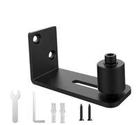 Black Sliding Barn Door Bottom Guide Roller Kit, Adjustable Steel Floor Locker for Smooth Operation and Easy Install, Home Garage Wood Door Hardware