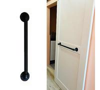 Black Sliding Barn Door Handle Kit - Retro Industrial Metal Pull Handle with Screws for Wood & Front Doors - 60cm (23.6") Stylish Hardware for Shops & Homes