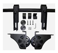 Black Sliding Barn Door Kit with Rolling Ladder Hardware - Complete Library Track Set Includes Floor Roller Wheels Easy Installation 150cm Ladder Size