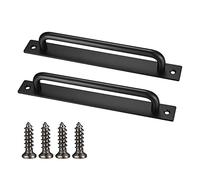 Black Sliding Door Handles - 2 Pcs Pack, Aluminum Alloy, Exterior/Interior Use