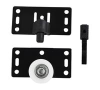 Black Sliding Door Wheels Rollers, Nylon Iron Pulleys for Cupboard Wardrobe, Silent Adjustable Runners, 7.5x3.8cm, 1 Piece