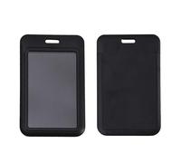 Black Sliding ID Badge Holder Plastic Card Case with Clear Window Work Name Card Holders for Office Id Credit Cards Driver's Licenses