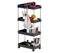 (Black, Slim) 4 Tier Trolley Kitchen Storage Bathroom Organiser
