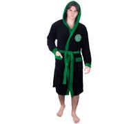 Celtic FC Official Gift Mens Hooded Fleece Dressing Gown Robe Black Small