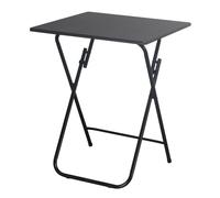 (Black, Small) Folding Side Table Indoor Outdoor Coffee Drink