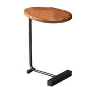 Black Small Oval Coffee Table - Modern Side Table for Living Room Bedroom Balcony & Office - Versatile C-SD End Table & Laptop Desk (45x30x70cm)