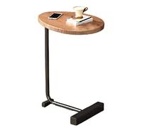 Black Small Oval Coffee Table Versatile Side Table for Living Room Bedroom Balcony & Office - End Table Laptop Desk 45x30x60cm Modern Design