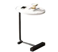 Black Small Oval Coffee Table - Versatile Side Table for Sofa Dining Living Room Bedroom Balcony & Office - Compact Laptop Desk 45x30x60cm