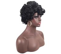 Black Small Screw Rolled Wig Headband, Short Hair For Women Beautiful