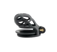 Black Small Short Male Plastic Chastity Lock Slave Cuckold Cock Bondage Cage Adult Sex Toys Black L