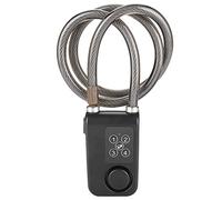 Black Smart Bike Lock, Combination Lock with Waterproof for and Gate, Anti-Theft Cable Lock with 110db Alarm High Security Keyless