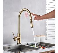 Black Smart Touch On Kitchen Faucet Sensor 360 Rotation Pull Out Single Handle Mixer Tap Two Water Modes Sink Crane Hot Cold Heavy Duty
