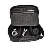 Black Smell Proof Bag, File Organizer with Lock, Travel Storage Case, Odor-Proof Document Pouch, Portable Organizer for Cash, Cards, Passport, Bills, Polyester, 21x10.5x8cm