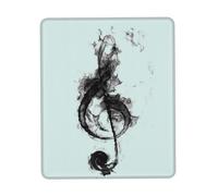 Black Smoke Music Square Mouse Pad, Cloth With Rubberized Base, Standard Gaming Mousepad, Non-Slip Rubber Base