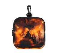 Black Smoke Music1 Print Small Waterproof Storage Bag For Purse, Square Mini Cosmetic Pouch, Durable And Lightweight
