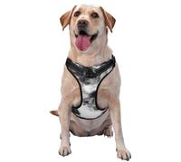 Black Smoke On White No Pull Dog Harness Adjustable Reflective Oxford Easy Control Medium Large Dog Harness