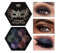 Black Smokey Eyeshadow Makeup Palette, Dark Smoky Eye Shadow Palettes for Halloween Goth Make up Glitter Shimmer Matte Pallets, Midnight Masquerade 21 Colors Brown Neutral Naked, Talc Free