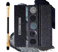 Black Smokey Eyeshadow Palette Makeup, 5 Colors Black Silver Gray Blue Eye Shadow Pallets, High Pigmented Waterproof Eye Shadow Palette, Shimmer Matte Eyeshadow Palette for Women Halloween Goth Makeup