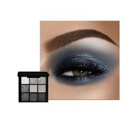 Black Smoky Eyeshadow Palette, Matte Glitter Eye Shadow Pallets, 9 Colour Grey Eye Makeup for Women, Cool Girl Eyeshadows Gothic Style, Highly Pigmented Gifts