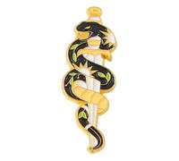 Black Snake Enamel Pin with Flowers & Moon Gothic Badge for Backpacks & Hats, Klein, Non-precious metal