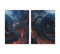 Black Snake in Flames Passport Holder, ID Card Protector Case Passport Holder with Slot Passports Travel Wallet Document Cover for Women And Men